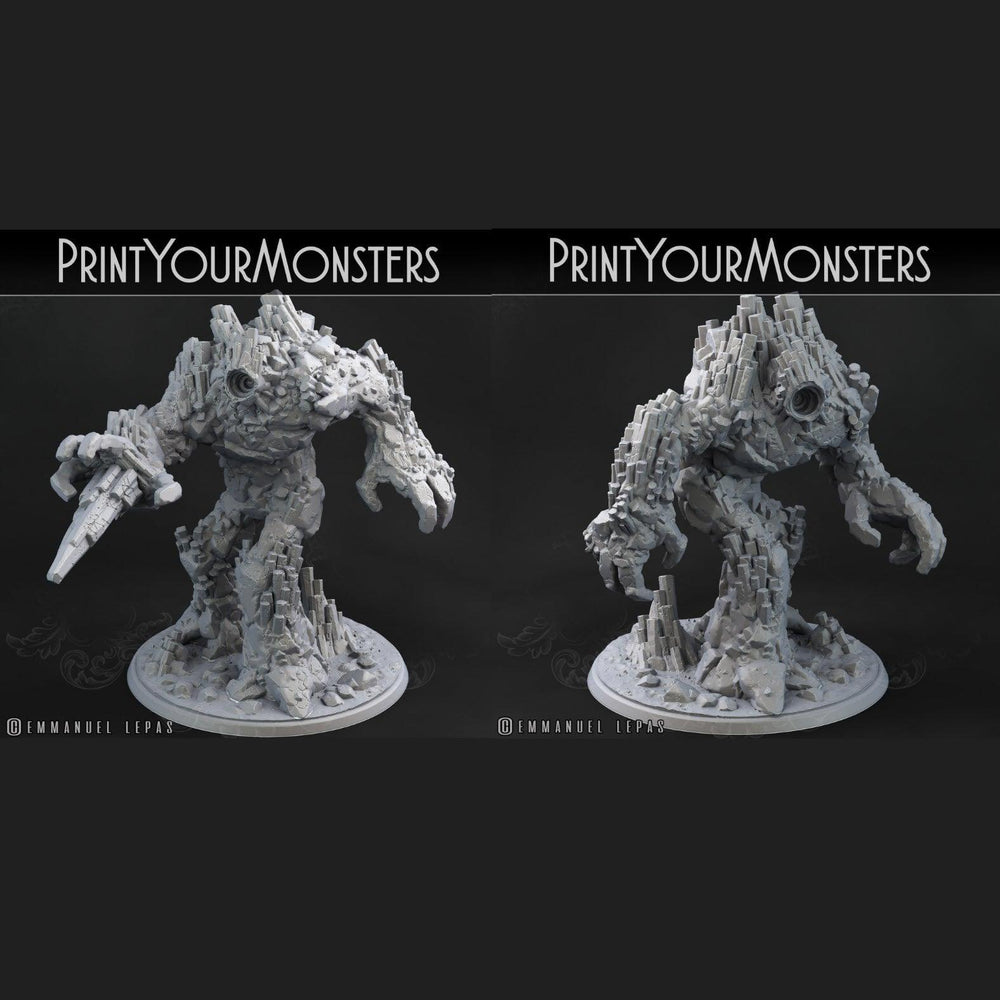 3D Printed Print Your Monsters Basalt Earth Elemental Set 28mm - 32mm D&D Wargaming (Online Only)