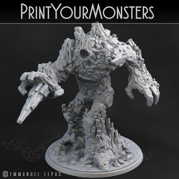 3D Printed Print Your Monsters Basalt Earth Elemental Set 28mm - 32mm D&D Wargaming (Online Only)