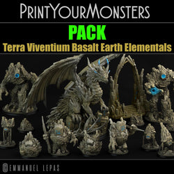 3D Printed Print Your Monsters Basalt Earth Elemental Set 28mm - 32mm D&D Wargaming (Online Only)