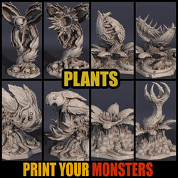 3D Printed Print Your Monsters Big Plant 2 Carnivorous Plants Set 28mm - 32mm D&D Wargaming (Online Only)