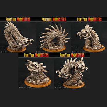 3D Printed Print Your Monsters Bones Worms Land of Bones Set 28mm - 32mm D&D Wargaming (Online Only)