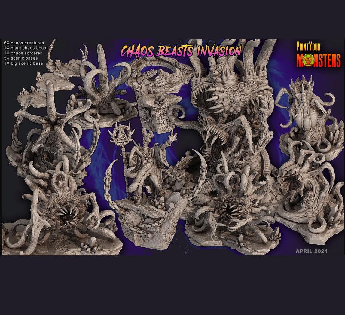 3D Printed Print Your Monsters Chaos Beast Creature Pack Full Set 28mm - 32mm D&D Wargaming (Online Only)