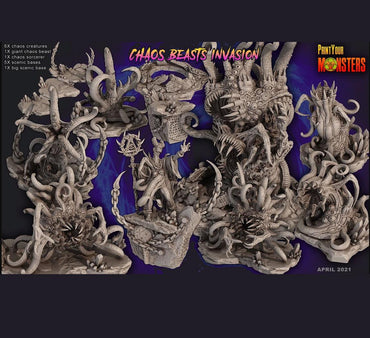 3D Printed Print Your Monsters Chaos Beast Creature Pack Full Set 28mm - 32mm D&D Wargaming (Online Only)