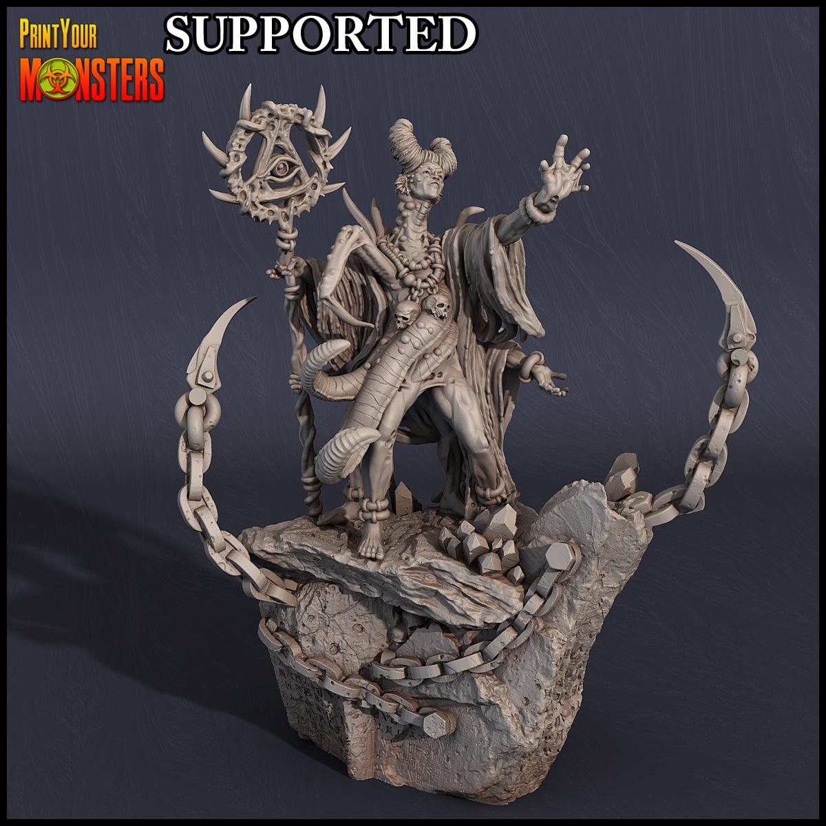 3D Printed Print Your Monsters Chaos Sorcerer Chaos Creature Packer  28mm - 32mm D&D Wargaming (Online Only)