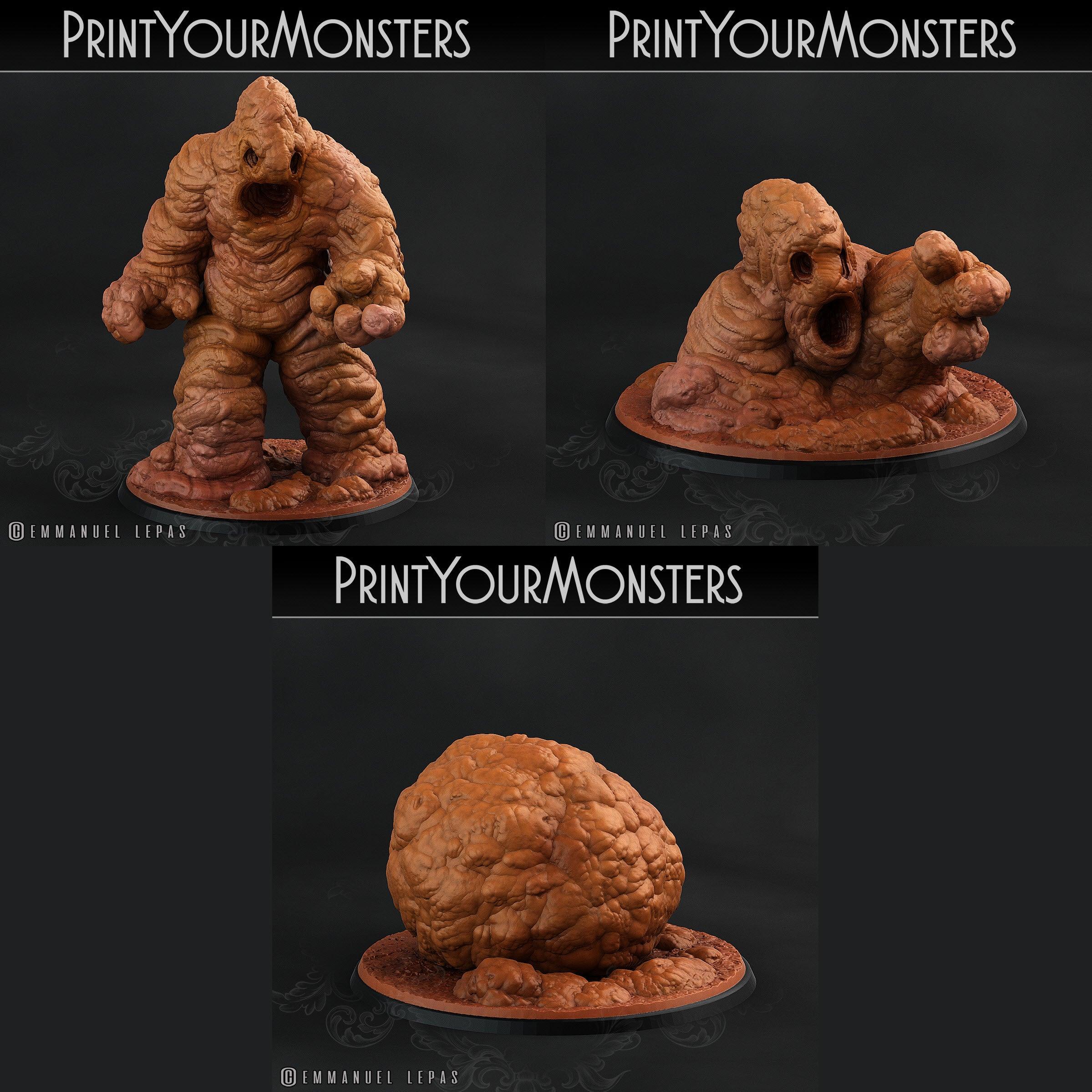 3D Printed Print Your Monsters Clay Golems - Total Golems 28mm - 32mm D&D Wargaming (Online Only)