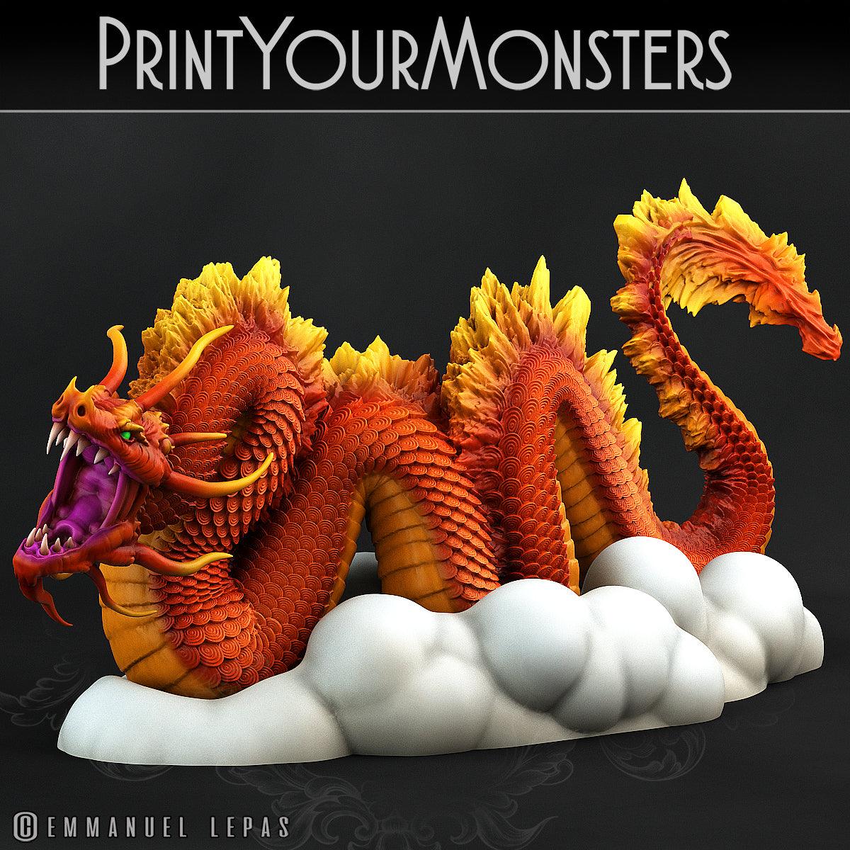3D Printed Print Your Monsters Cloud Tatsu Total Serpents 28mm - 32mm D&D Wargaming (Online Only)