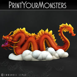 3D Printed Print Your Monsters Cloud Tatsu Total Serpents 28mm - 32mm D&D Wargaming (Online Only)