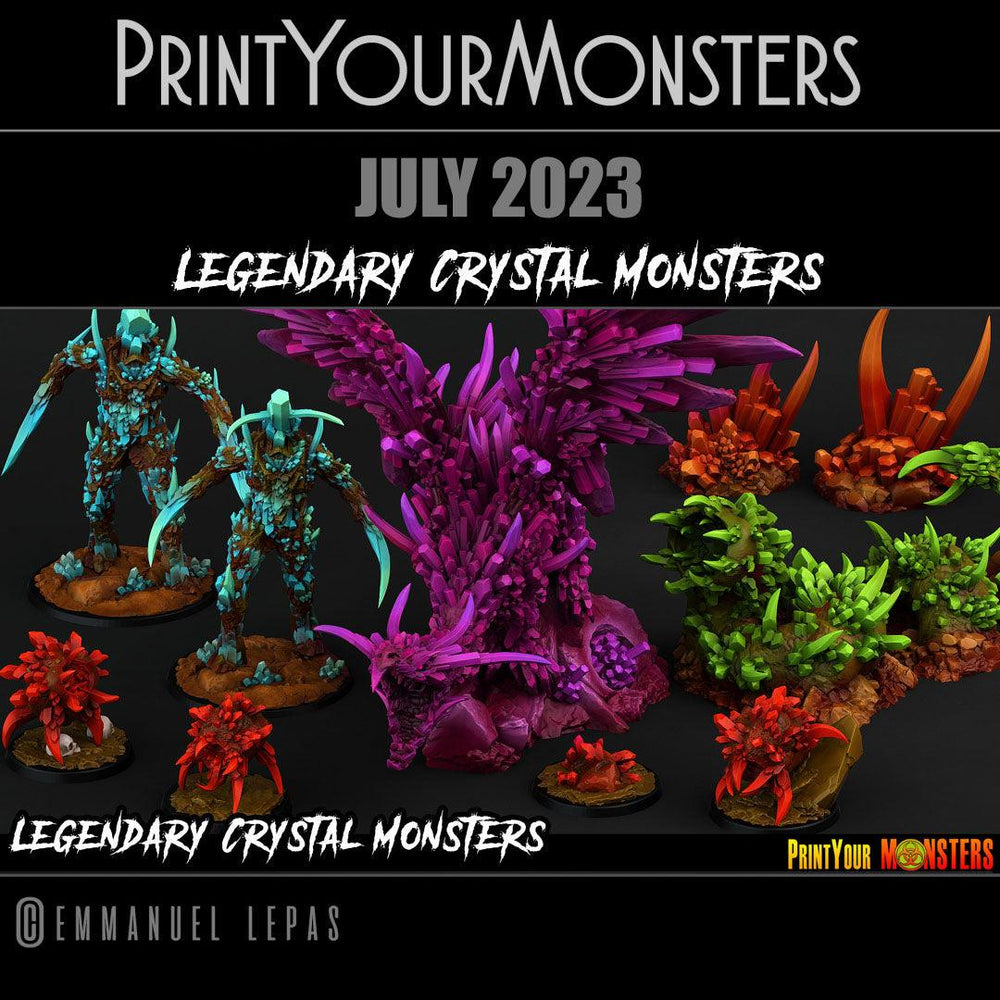 3D Printed Print Your Monsters Crystal Rocks Legendary Crystal Monsters 28mm - 32mm D&D Wargaming (Online Only)