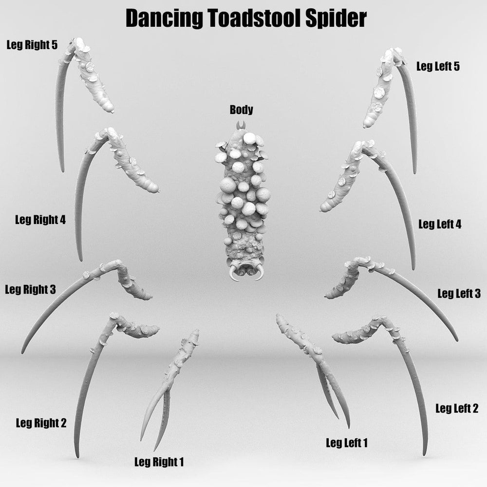 3D Printed Print Your Monsters Dancing Toadstool Spider 28mm - 32mm D&D Wargaming (Online Only)