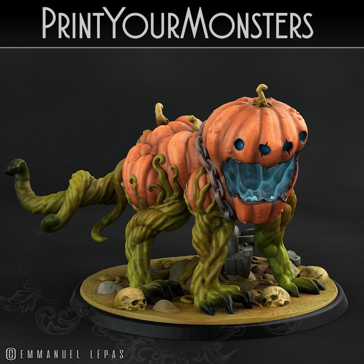 3D Printed Print Your Monsters Dangerous Pumpkin Dog 2 Attack Pack II 28mm - 32mm D&D Wargaming (Online Only)