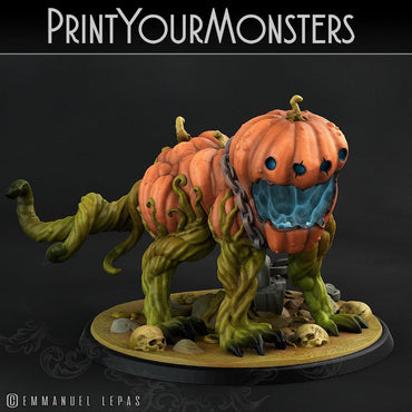 3D Printed Print Your Monsters Dangerous Pumpkin Dog 2 Attack Pack II 28mm - 32mm D&D Wargaming (Online Only)