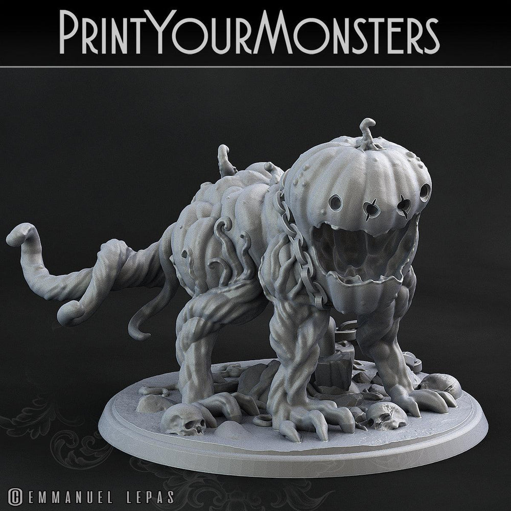 3D Printed Print Your Monsters Dangerous Pumpkin Dog 2 Attack Pack II 28mm - 32mm D&D Wargaming (Online Only)