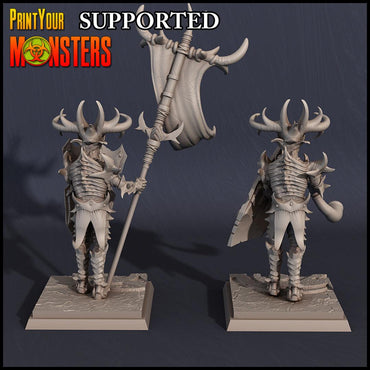 3D Printed Print Your Monsters Dark Elves Banner and Musician Set 28mm - 32mm D&D Wargaming (Online Only)