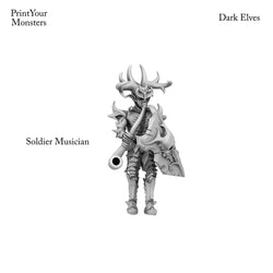 3D Printed Print Your Monsters Dark Elves Banner and Musician Set 28mm - 32mm D&D Wargaming (Online Only)