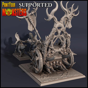 3D Printed Print Your Monsters Dark Elves Chariot and General Set 28mm - 32mm D&D Wargaming (Online Only)