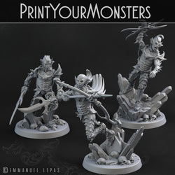 3D Printed Print Your Monsters Dark Elves Heroes Set 28mm - 32mm D&D Wargaming (Online Only)