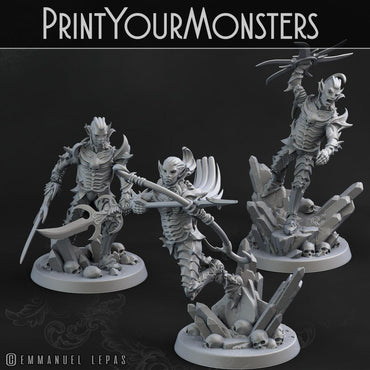 3D Printed Print Your Monsters Dark Elves Heroes Set 28mm - 32mm D&D Wargaming (Online Only)