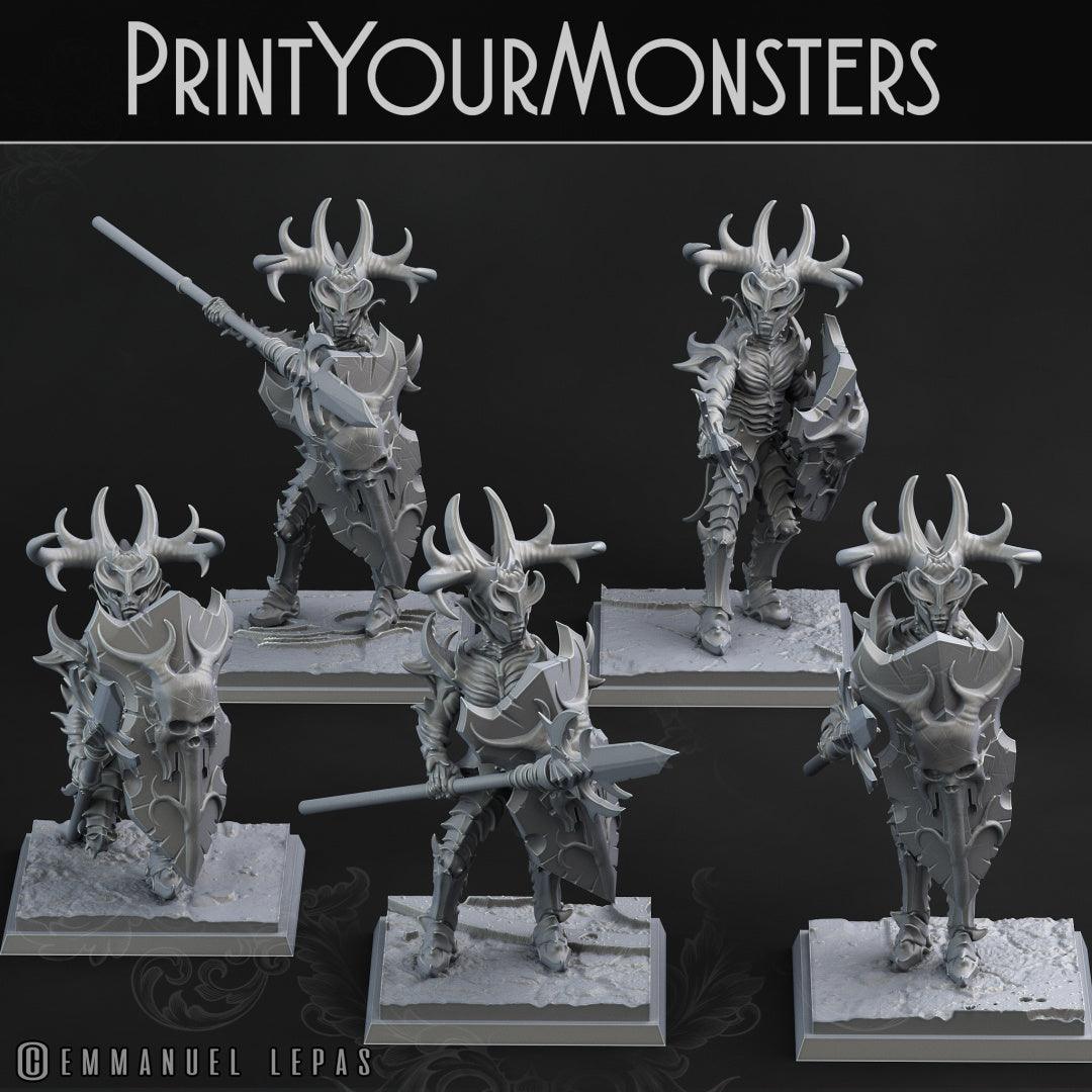 3D Printed Print Your Monsters Dark Elves Lance Soldiers Set 28mm - 32mm D&D Wargaming (Online Only)