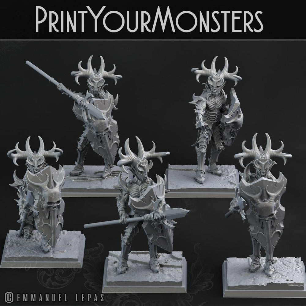 3D Printed Print Your Monsters Dark Elves Lance Soldiers Set 28mm - 32mm D&D Wargaming (Online Only)
