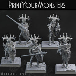 3D Printed Print Your Monsters Dark Elves Lance Soldiers Set 28mm - 32mm D&D Wargaming (Online Only)