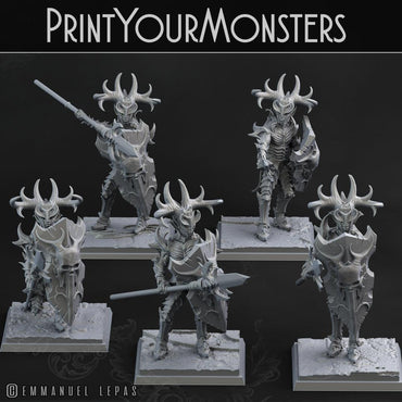 3D Printed Print Your Monsters Dark Elves Lance Soldiers Set 28mm - 32mm D&D Wargaming (Online Only)