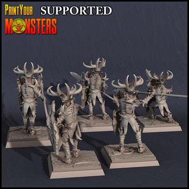 3D Printed Print Your Monsters Dark Elves Lance Soldiers Set 28mm - 32mm D&D Wargaming (Online Only)