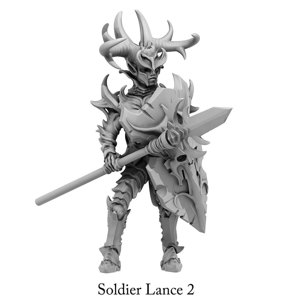 3D Printed Print Your Monsters Dark Elves Lance Soldiers Set 28mm - 32mm D&D Wargaming (Online Only)
