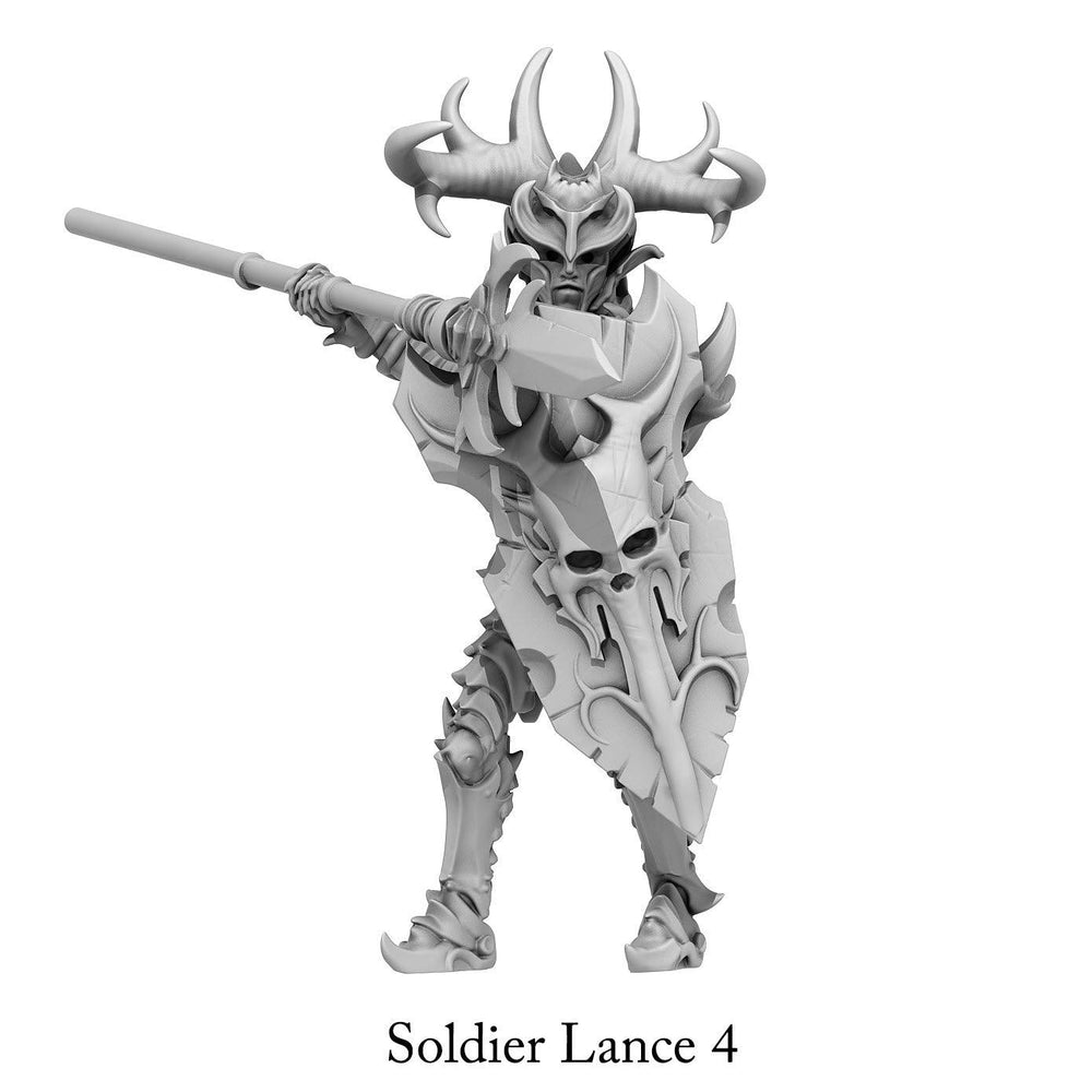3D Printed Print Your Monsters Dark Elves Lance Soldiers Set 28mm - 32mm D&D Wargaming (Online Only)