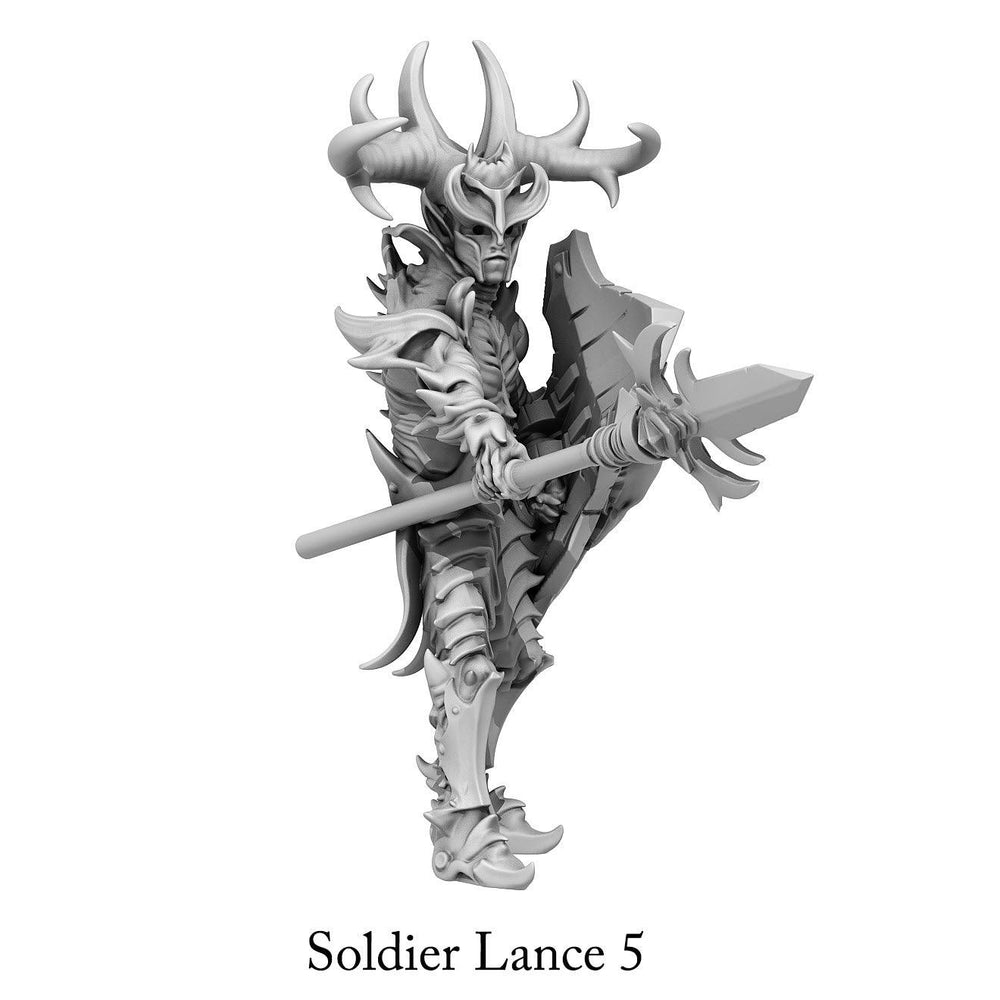 3D Printed Print Your Monsters Dark Elves Lance Soldiers Set 28mm - 32mm D&D Wargaming (Online Only)