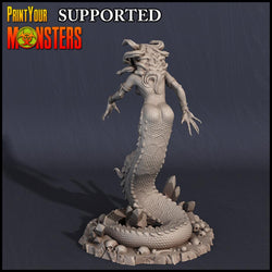 3D Printed Print Your Monsters Dark Elves Medusa 28mm - 32mm D&D Wargaming (Online Only)