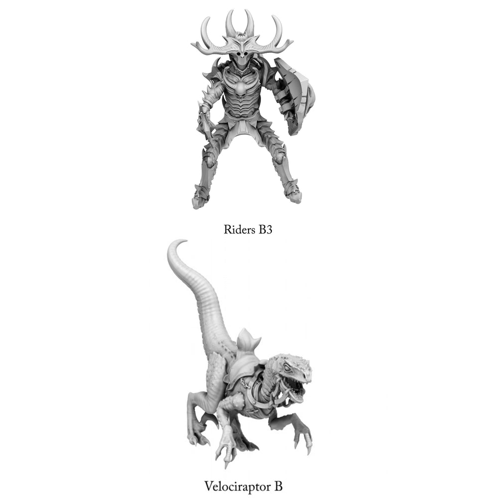 3D Printed Print Your Monsters Dark Elves Rider Set B 28mm - 32mm D&D Wargaming (Online Only)