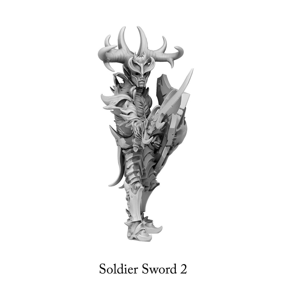 3D Printed Print Your Monsters Dark Elves Sword Soldiers Set 28mm - 32mm D&D Wargaming (Online Only)