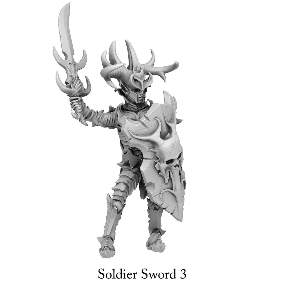 3D Printed Print Your Monsters Dark Elves Sword Soldiers Set 28mm - 32mm D&D Wargaming (Online Only)