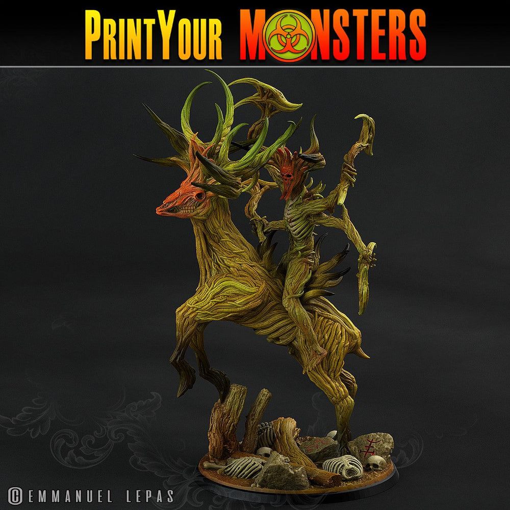 3D Printed Print Your Monsters Dark Tree Man Champion The Shadowcreep Wood Set 28mm - 32mm D&D Wargaming (Online Only)