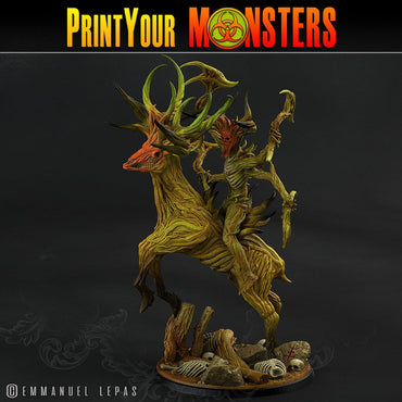 3D Printed Print Your Monsters Dark Tree Man Champion The Shadowcreep Wood Set 28mm - 32mm D&D Wargaming (Online Only)