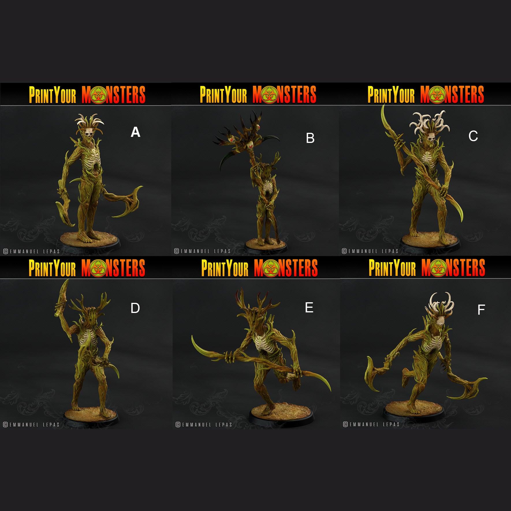 3D Printed Print Your Monsters Dark Tree Men The Shadowcreep Wood Set 28mm - 32mm D&D Wargaming (Online Only)