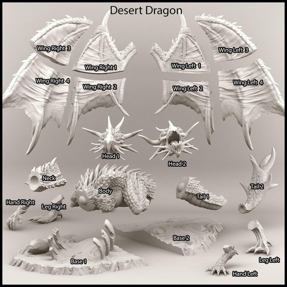 3D Printed Print Your Monsters Desert Dragon Desert Orcs Set 28mm - 32mm D&D Wargaming (Online Only)