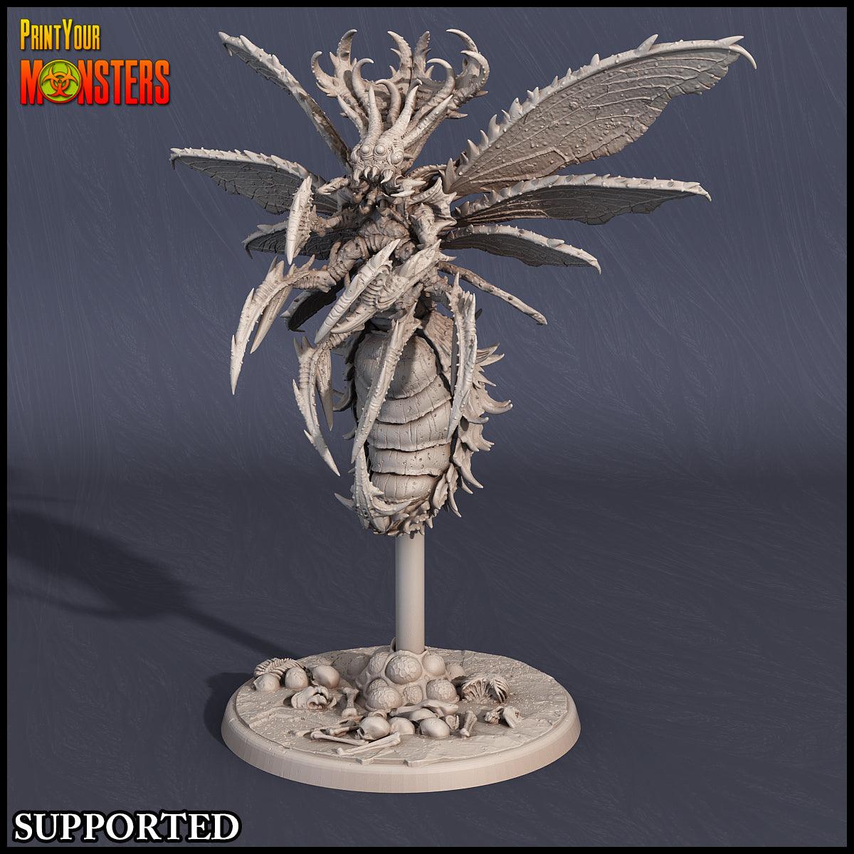 3D Printed Print Your Monsters Flying Wasp Bee Queen The Infernal Hive 28mm - 32mm D&D Wargaming (Online Only)