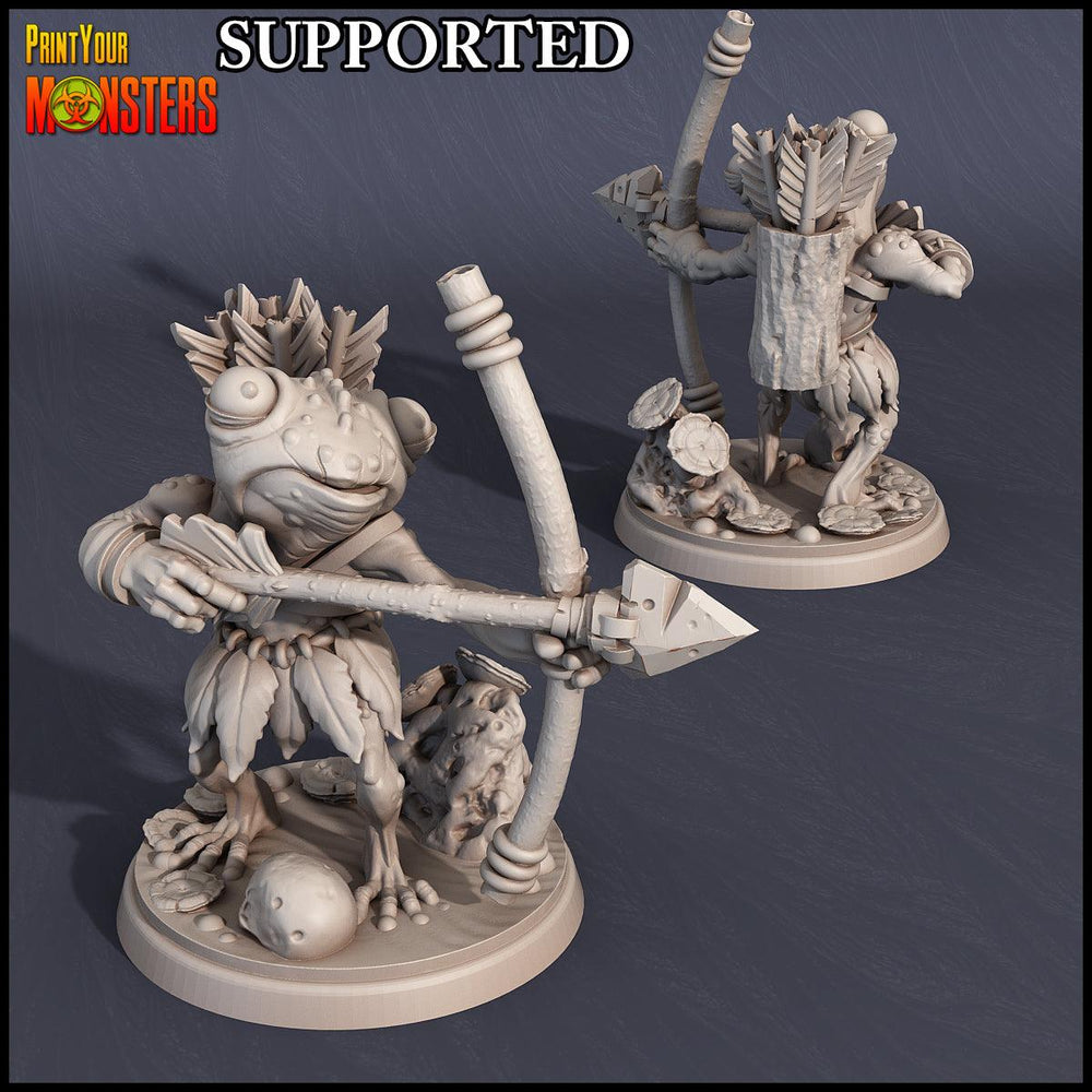3D Printed Print Your Monsters Frog Bow Warrior Swamp Invasion 28mm - 32mm D&D Wargaming (Online Only)