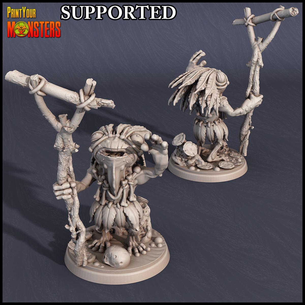 3D Printed Print Your Monsters Frog Chaman Swamp Invasion 28mm - 32mm D&D Wargaming (Online Only)