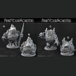 3D Printed Print Your Monsters Gardiens Basalt Earth Elemental Set 28mm - 32mm D&D Wargaming (Online Only)
