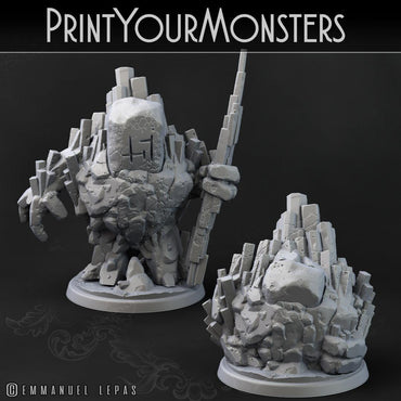 3D Printed Print Your Monsters Gardiens Basalt Earth Elemental Set 28mm - 32mm D&D Wargaming (Online Only)
