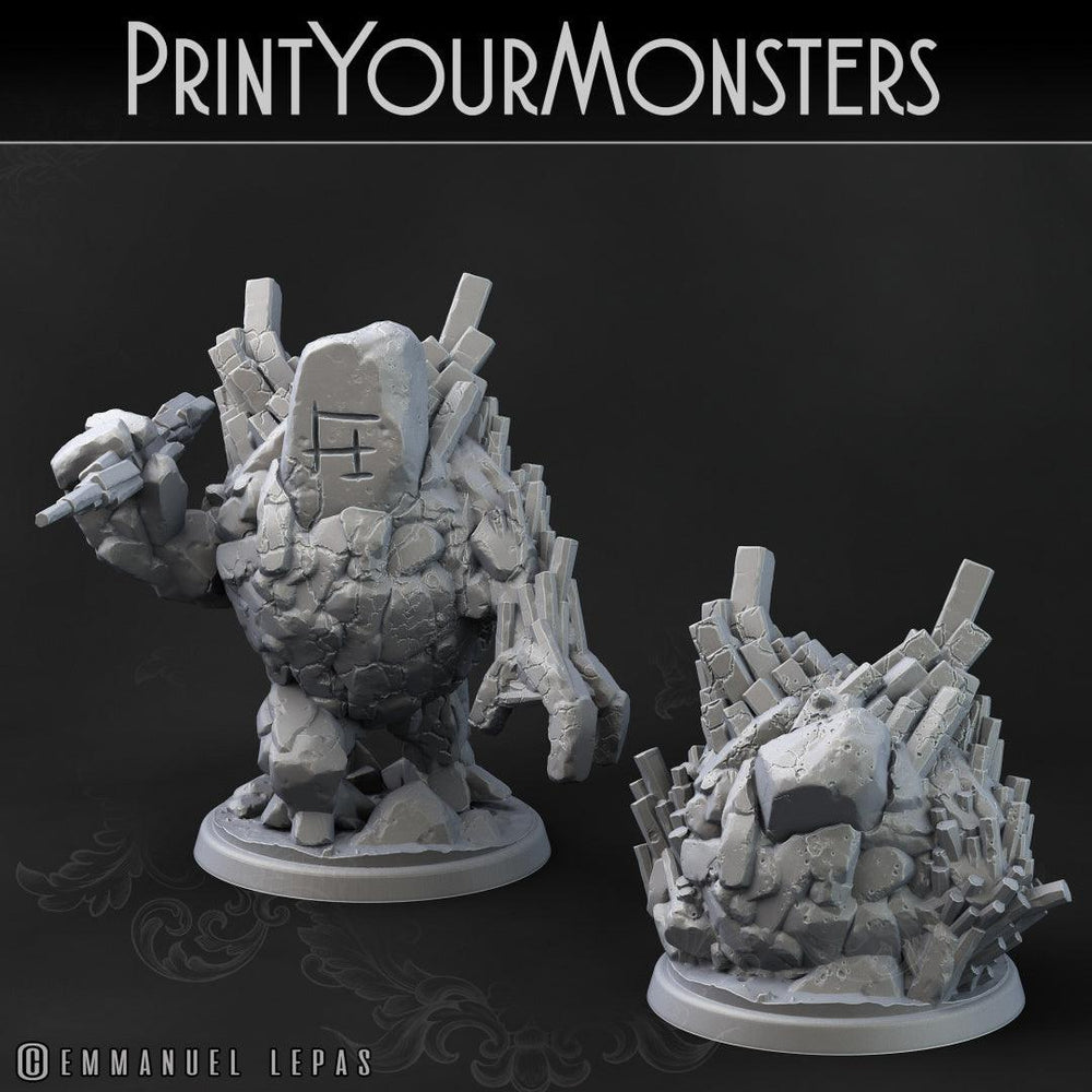 3D Printed Print Your Monsters Gardiens Basalt Earth Elemental Set 28mm - 32mm D&D Wargaming (Online Only)