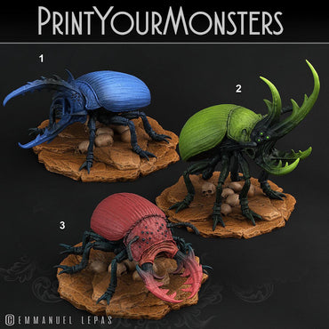 3D Printed Print Your Monsters Giant Beetles Total Insects 28mm - 32mm D&D Wargaming (Online Only)