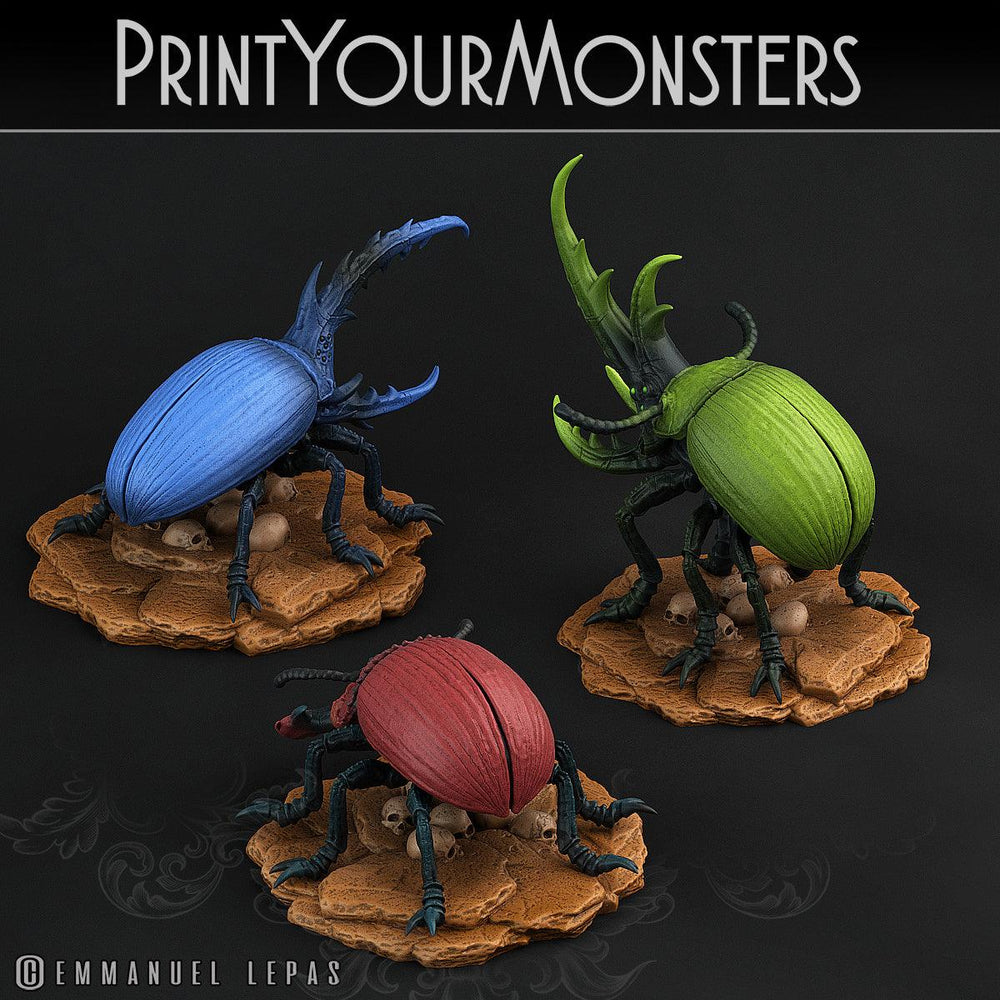 3D Printed Print Your Monsters Giant Beetles Total Insects 28mm - 32mm D&D Wargaming (Online Only)