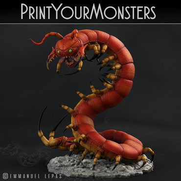 3D Printed Print Your Monsters Giant Centipede Total Insects 28mm - 32mm D&D Wargaming (Online Only)