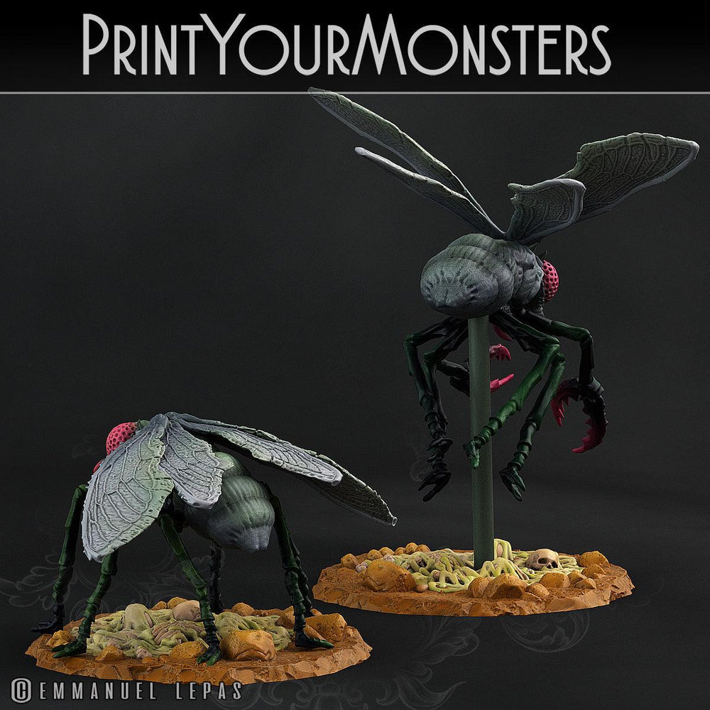 3D Printed Print Your Monsters Giant Flies Total Insects 28mm - 32mm D&D Wargaming (Online Only)