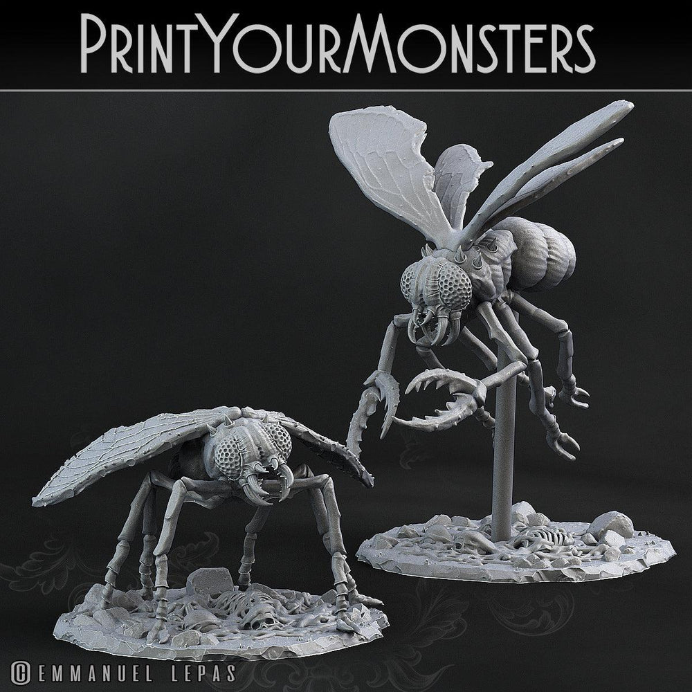 3D Printed Print Your Monsters Giant Flies Total Insects 28mm - 32mm D&D Wargaming (Online Only)