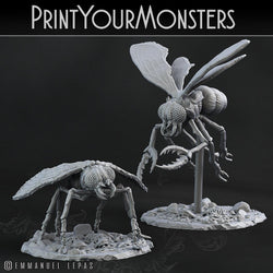 3D Printed Print Your Monsters Giant Flies Total Insects 28mm - 32mm D&D Wargaming (Online Only)