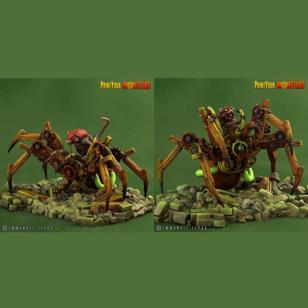 3D Printed Print Your Monsters Giant Mechanic Spiders and Riders The Toxic Rats Domination Set 28mm - 32mm D&D Wargaming (Online Only)